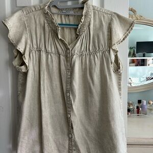 Rails Cream Ruffled Blouse
